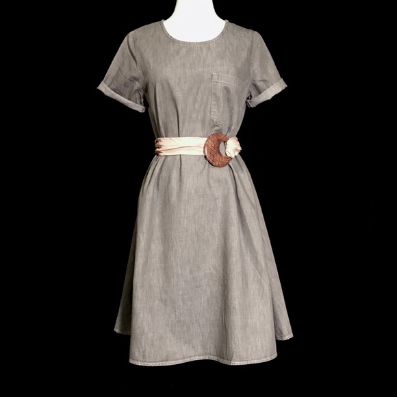 Gap 1969 A-line Gray denim dress - Picture 2 of 8